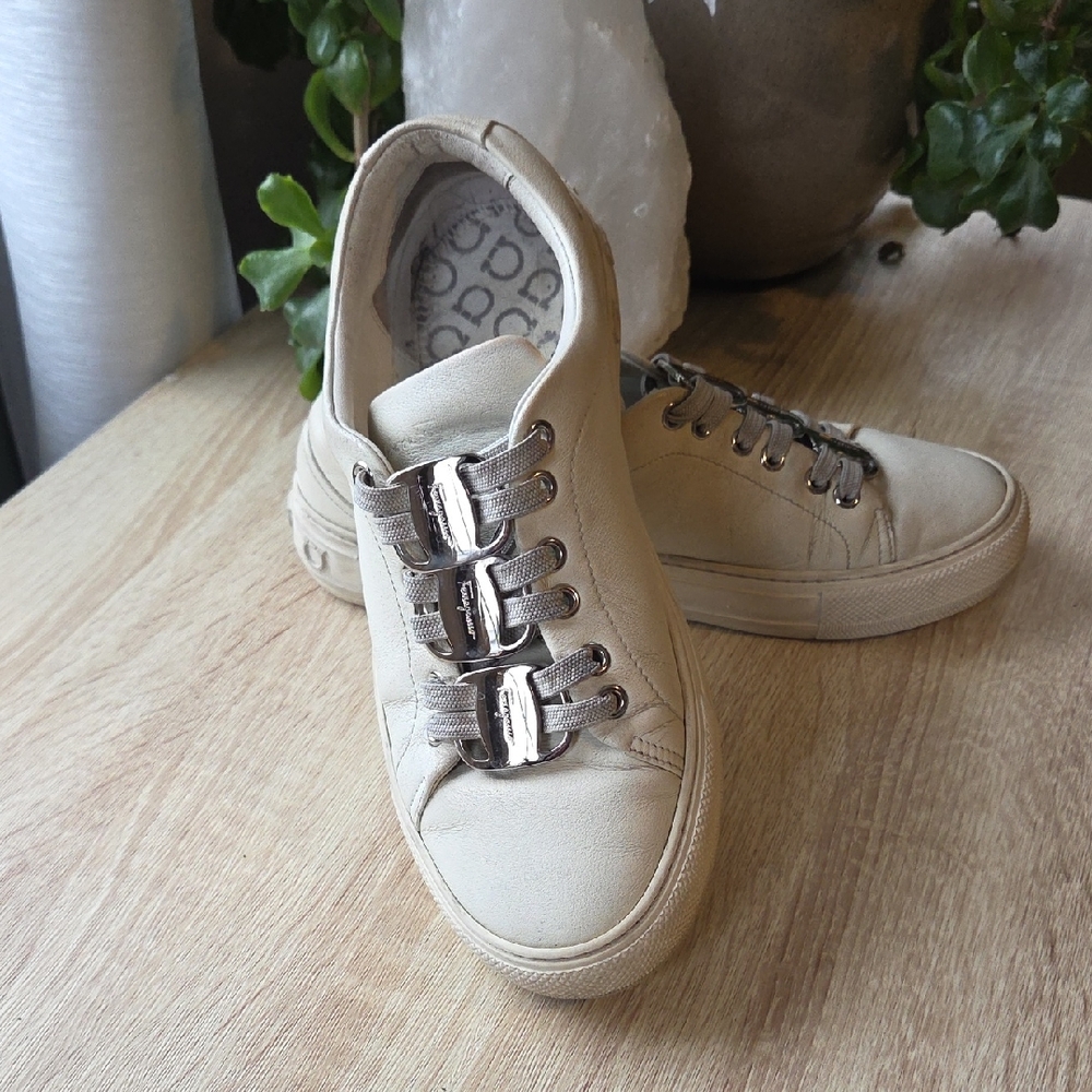 Salvatore Ferragamo NADINE Low Top Leather Slip on Sneakers